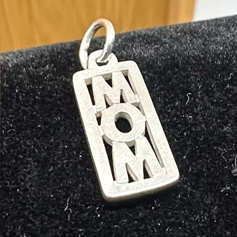 JAMES AVERY Sterling Silver MOM Charm Pendant; Mom/Mother Gifts; RETIRED
